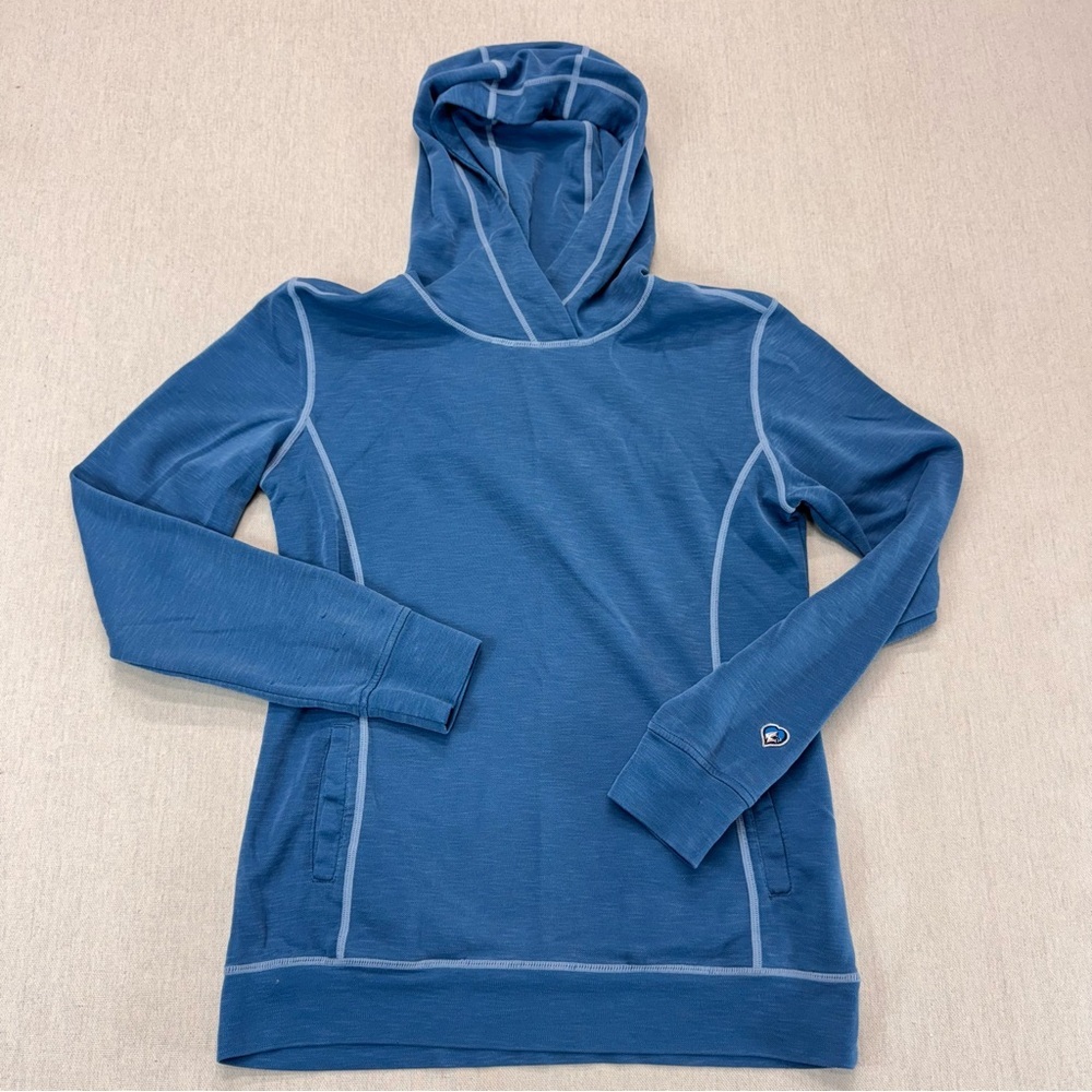 Kuhl Hooded Pullover Jacket Athletic Shirt Girls XL 14 Blue Pockets